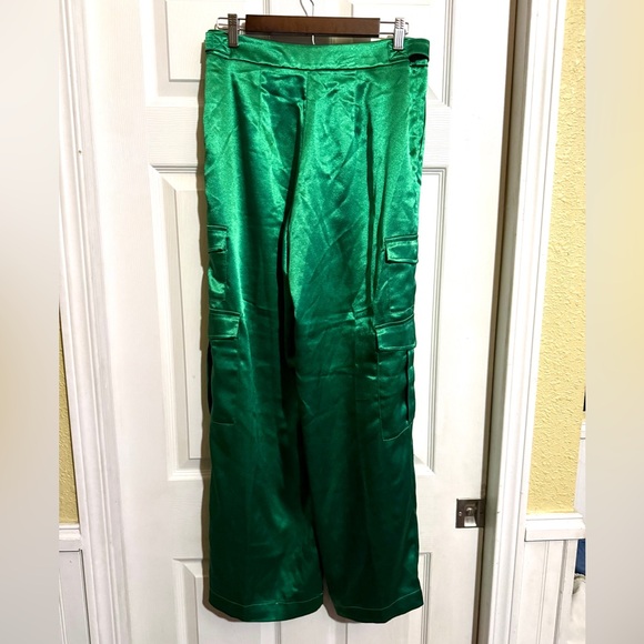 a new day Emerald Satin Wide-Leg Cargo Pants - Picture 5 of 12
